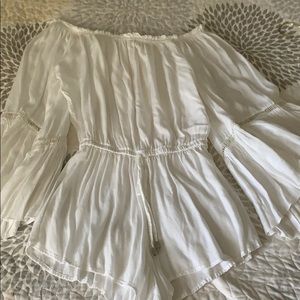 White BoHo romper